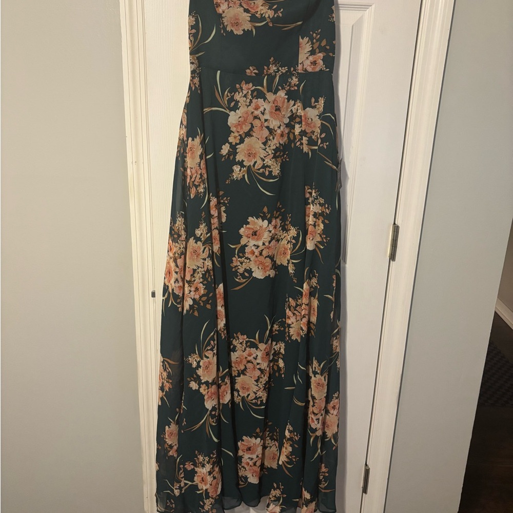 Lulus Floral Strapless Maxi Dress